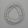 Lava beads with a silver metallic coating, porous bead 6.5 mm +-, length 37 cm+