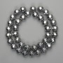 Hematite Beads, Faceted Ball 10mm ± Silver, Length 38 cm+
