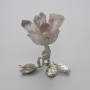 Amethyst natural stone souvenir on a metal stand, dimensions 80-110 × 50-60 mm ± assorted sizes