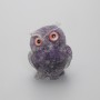Souvenir Owl Statue made from recycled crushed amethyst, dimensions 60×50×40 mm
