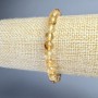 Citrine natural stone bracelet with smooth beads, 8 mm diameter, 18 cm length (stretch)