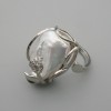 Baroque Pearl Stud Earring in a Silver-Tone Setting, Assorted Shapes and Sizes of Pearl ~, Diameter 23-25×18 mm ± b/r