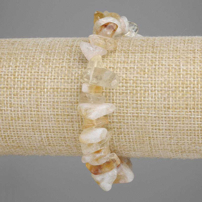 Citrine chip bracelet, diameter 10-22×3, 5–7, 5 mm ±, length 18 cm ± stretch bracelet