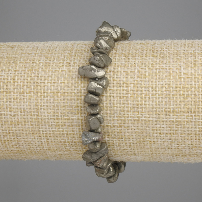 Pyrite Chip Bracelet, 18 cm Stretch