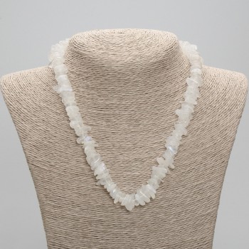 Adularia chips necklace, 8-12×2-4 mm diameter, length 45 cm +/- with clasp