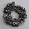 Smoky quartz beads, unpolished stones, diameter 15–20×8–20 mm, length 40 cm ±