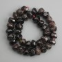 Faceted Garnet Beads, diameter 14-15 mm, 5×9-11 mm ±, length 39 cm ± with natural imperfections