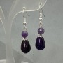 Amethyst Drop Earrings 15x10 mm ±, Faceted 6 mm Ball ±, Length 40 mm ±