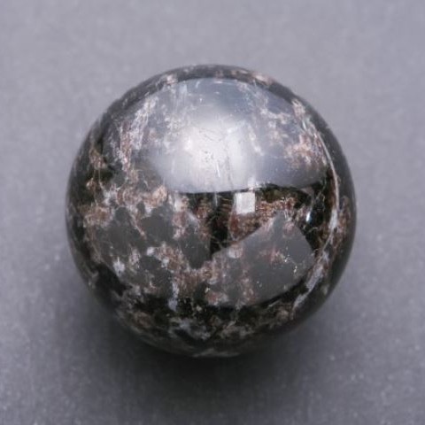 Nuummite natural stone sphere, diameter 65 mm ±, weight 440 g