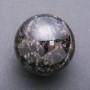 Natural Nuummite sphere, diameter 71 mm ±, weight 583 g