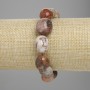 Coral tumbled beads bracelet, bead diameter 14-17×10-13 mm, 18 cm stretch