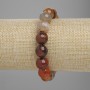 Faceted Agate Bead Bracelet, 12 mm diameter, 18 cm length, stretch