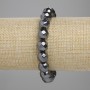 Hematite bracelet with faceted beads 10 mm ±, length 18 cm ±, stretch