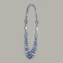 Long multi-strand necklace 'Ripe Blueberry' Snowy Blue Agate, length 105 cm+