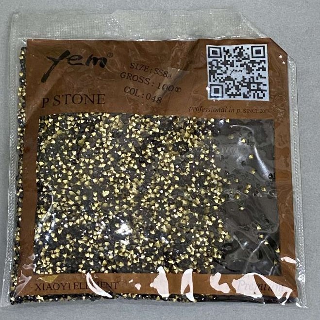 Black rhinestones, 2 mm diameter, pack 50 g (±)