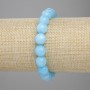 Stretch Aquamarine Faceted Bead Bracelet, 10 mm diameter, 18 cm length