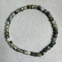 Assortment Bracelet (Prehnite, Sapphire and Emerald) Faceted cube 4x4 mm+-, length 18 cm+- stretch