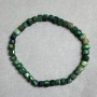 Green Cat's Eye Bracelet with Faceted 4x4 mm Cubes, 18 cm stretch