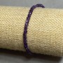 Faceted Amethyst Coin Bracelet, 3.5 mm beads, 18 cm length, stretch