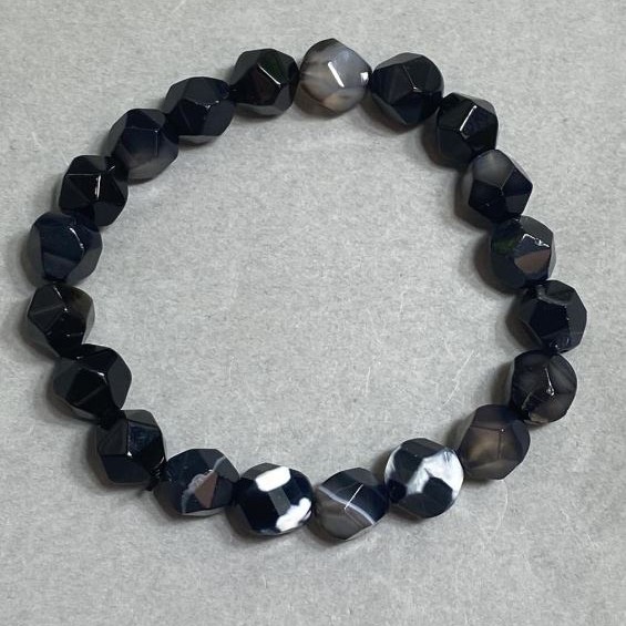 Agate Faceted Bracelet 18 cm