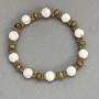 Howlite Bead Bracelet 8 mm +/-; Heliotrope Rondelle 6x3 mm +/-; Length 18 cm +/- Stretch