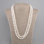 Long Necklace of Freshwater Pearls, Oval, 8–10 mm Diameter, 5×8 mm, 5–9 mm, 5 mm ±, Length 120 cm ±