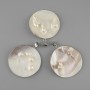 Natural Mother-of-Pearl Pendant with Baroque Pearls, diameter 50 mm ±, length 60 mm ±, silver-colored metal
