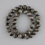 Gray Tiger's Eye beads (single) smooth round ball, 10 mm diameter ±, 38 cm length ± on beading thread