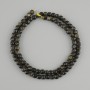 Sun Obsidian Beads, Faceted Cube, 4x4 mm, length 38 cm ±