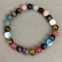 Bracelet 'Assortment' with 8 mm beads on stretch cord, length 18 cm ±