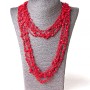 ( 140 cm ) Spiderweb Necklace with Round Pendants Red