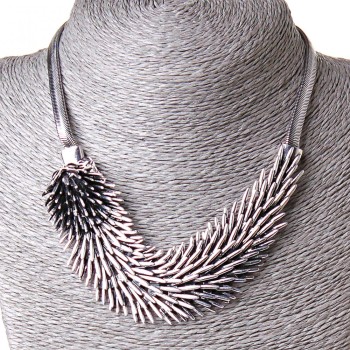 Necklace 'Silver Hedgehog' pendant steel (15×3 cm) with crystals, length 40–50 cm