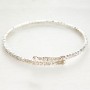 Slim Spiral Bracelet for a Single Wrap with White Small Crystals; Circumference 18–22 cm