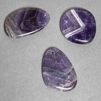 Amethyst Pendant, diameter 38-58×27-36 mm ± assorted sizes (with natural variations)
