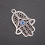 Hamsa with Eye Pendant, silver color, 65mm (pack of 2)