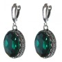 Earrings with green crystals
