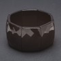 Elite Black Agate Faceted Rectangular 'Link' 30x40 mm Stretch Bracelet