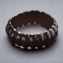 Elastic bracelet in black agate - 'Chain' 22x8mm (pressed)