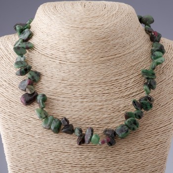 Natural zoisite necklace 'Butterfly', length 50 cm