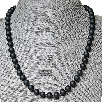 Shungite Necklace (synthetic), 8 mm diameter, 50 cm length