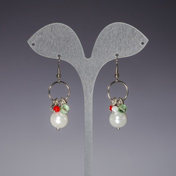 Сережки довгі "Перлини на кільцях" ( їм ), довжина 4, 5 см