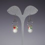 Long earrings 'Pearls on Rings' (for them), length 4.5 cm