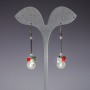 Long Earrings 'Pearls' with Colored Czech Crystal, length 6 cm