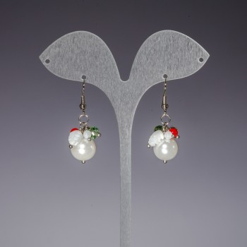 Drop earrings "Pearl ( for them )", length 4.5 cm