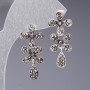 Earrings in 'drip silver' Little Flowers, length 3 cm