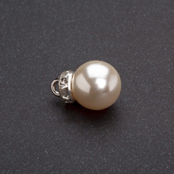 Pearl Pendant with Rondelle, 12 mm, Pack of 10