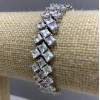 Bracelet TM 'Bohemian' Rhombus Three-Row (Bohemian Crystal, made in Korea), length 18 cm, width 14 mm