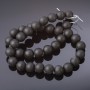 Shungite Beads, Smooth Ball on Thread (synthetic), Diameter 12mm, Length 37cm