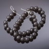 Shungite Beads, Smooth Round Bead on Thread (synthetic), 10mm diameter, 37cm length