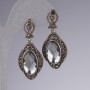 Earrings with gray mirrored crystals 4.5 cm long